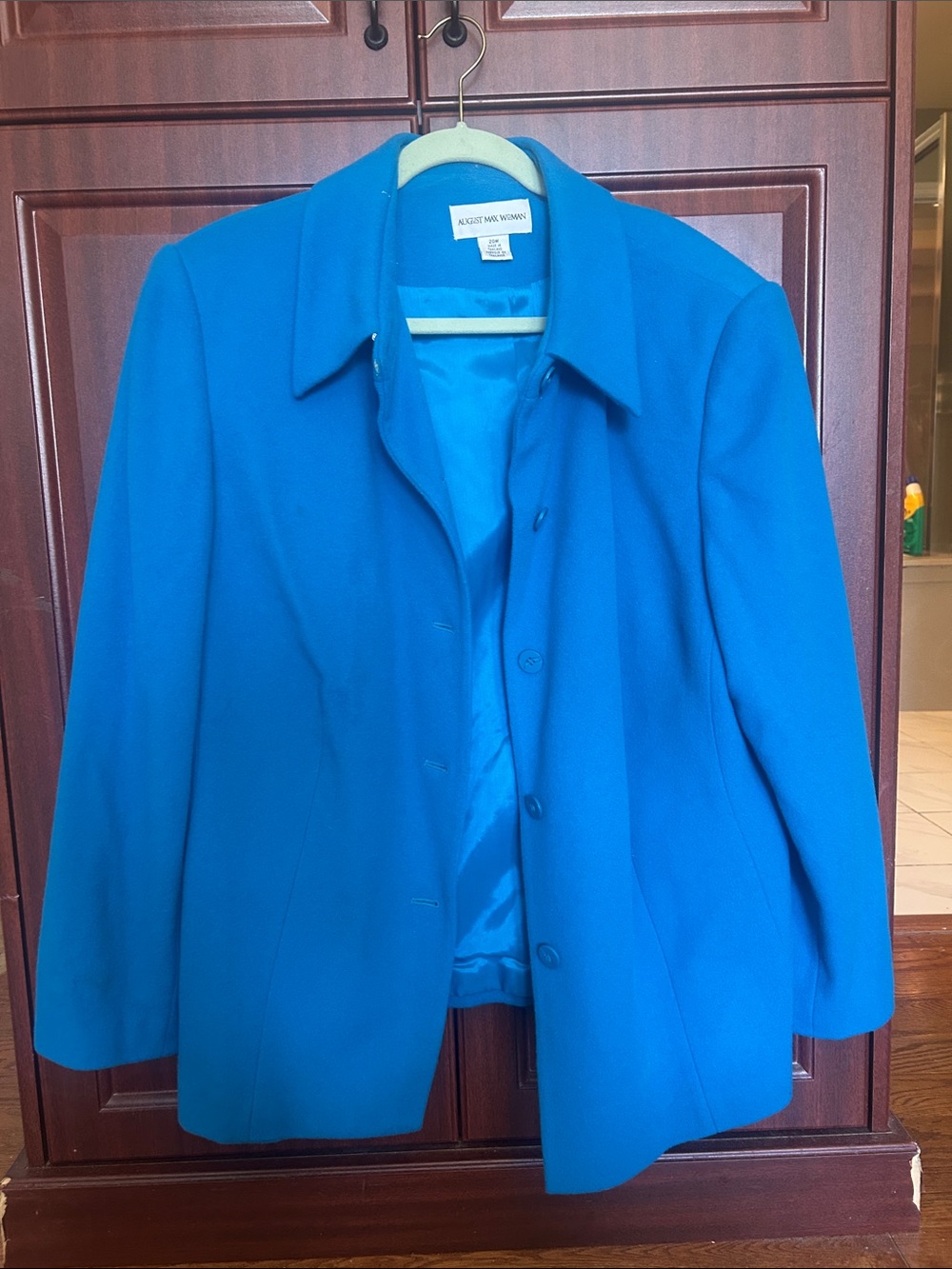August Max Bright Blue Women's Button-Front Blazer